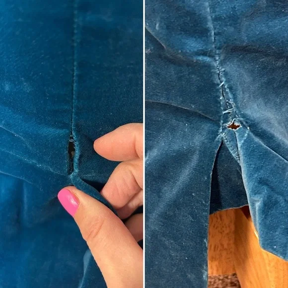 Vintage 1950-60s Teal Blue Velvet Maxi Cocktail Dress Neusteters Denver CO sz XS - Picture 8 of 16